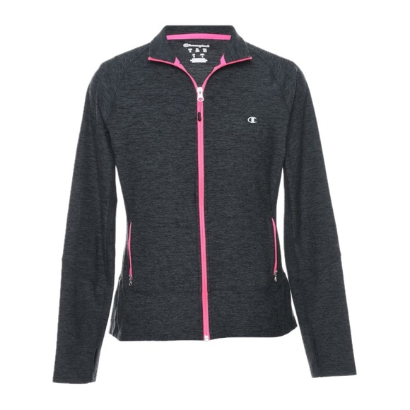 Champion Jackets & Blazers - Champion Women’s Athletic Jacket in Dark Grey & Pink
